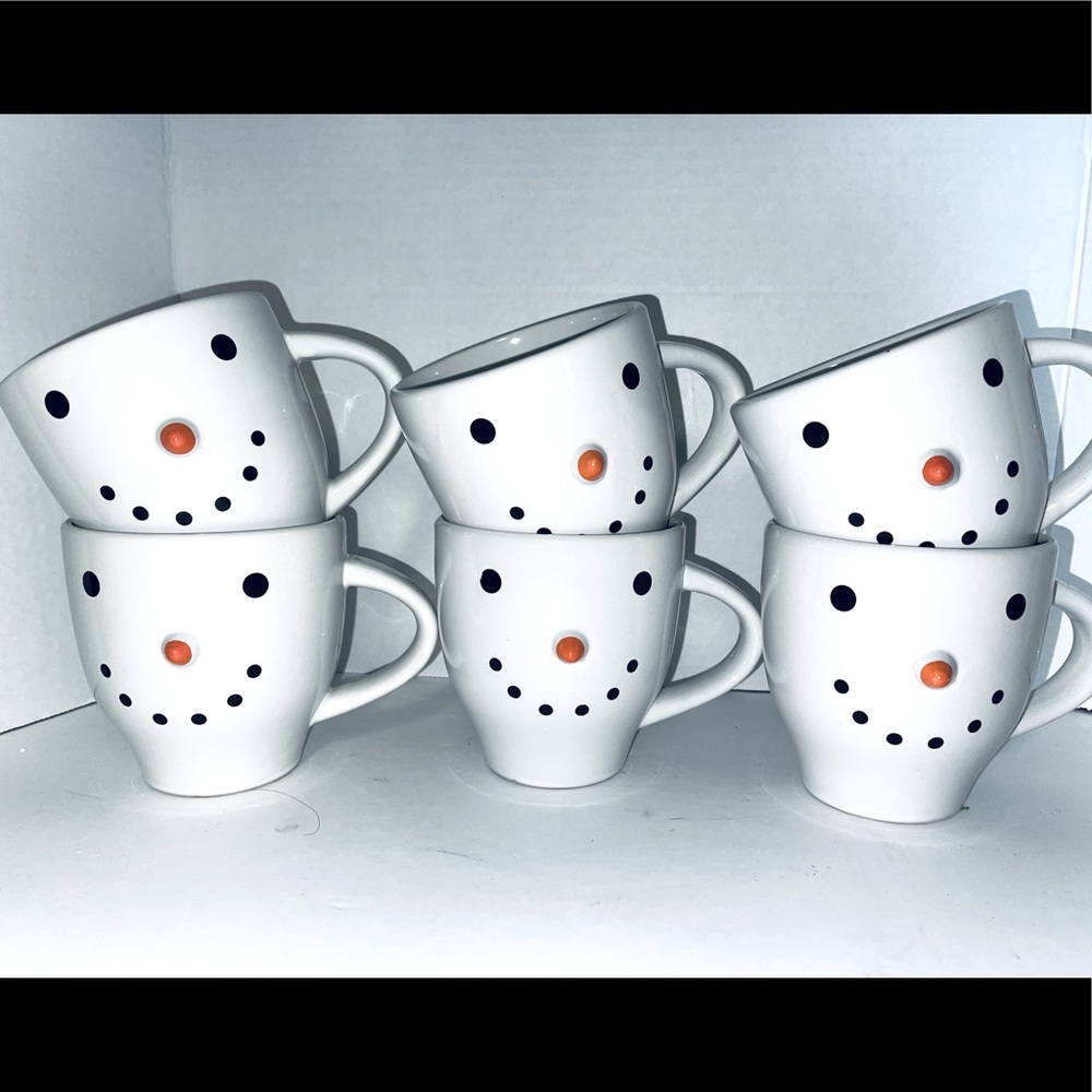 Set of 6 snowmen mugs